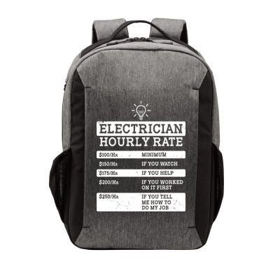 Funny Electrician Hourly Rate List Vector Backpack