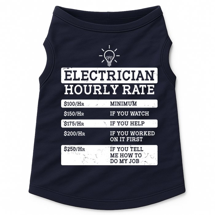 Funny Electrician Hourly Rate List Doggie Tank