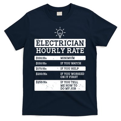 Funny Electrician Hourly Rate List T-Shirt