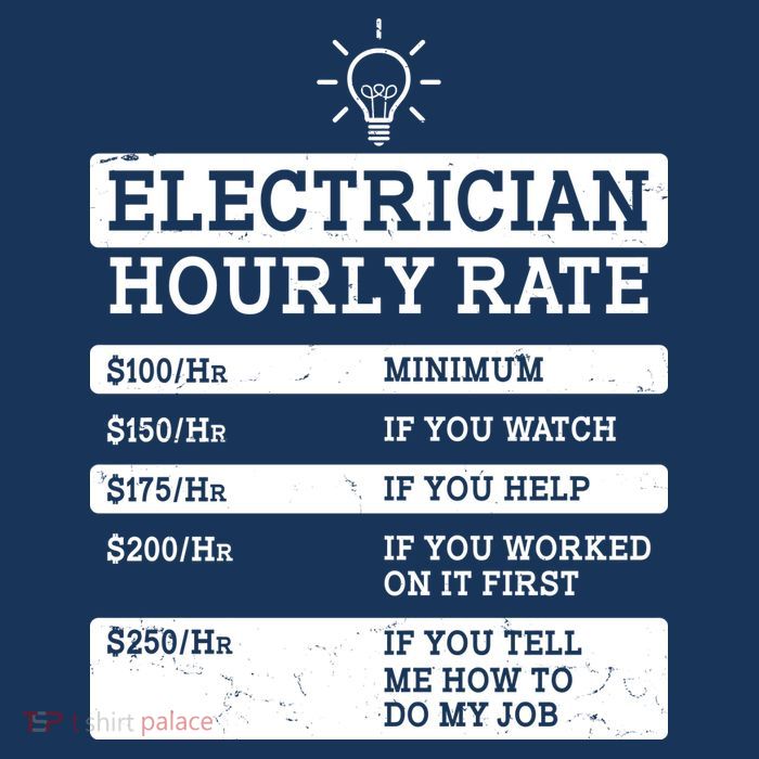 Funny Electrician Hourly Rate List Tall T-Shirt
