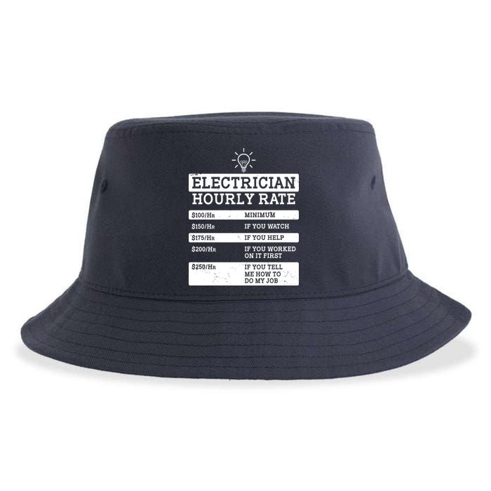 Funny Electrician Hourly Rate List Sustainable Bucket Hat