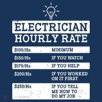 Funny Electrician Hourly Rate List Button