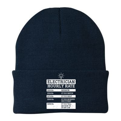 Funny Electrician Hourly Rate List Knit Cap Winter Beanie