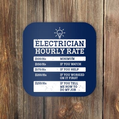 Funny Electrician Hourly Rate List Coaster