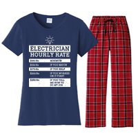 Funny Electrician Hourly Rate List Women's Flannel Pajama Set