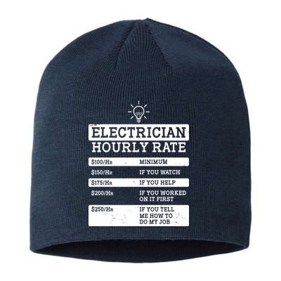 Funny Electrician Hourly Rate List Sustainable Beanie