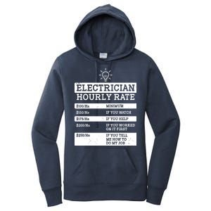 Funny Electrician Hourly Rate List Women's Pullover Hoodie