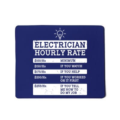 Funny Electrician Hourly Rate List Mousepad