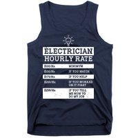 Funny Electrician Hourly Rate List Tank Top