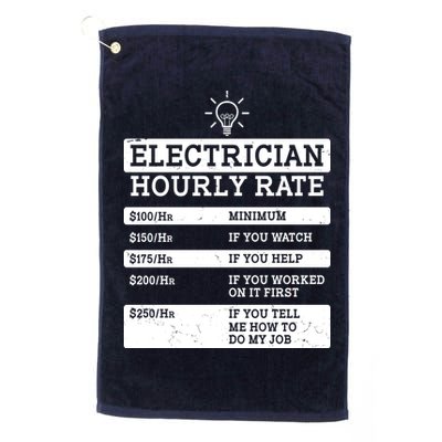 Funny Electrician Hourly Rate List Golf Towel