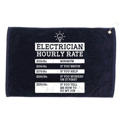 Funny Electrician Hourly Rate List Grommeted Golf Towel