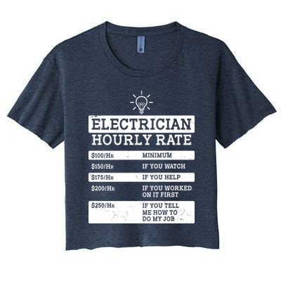 Funny Electrician Hourly Rate List Crop Top