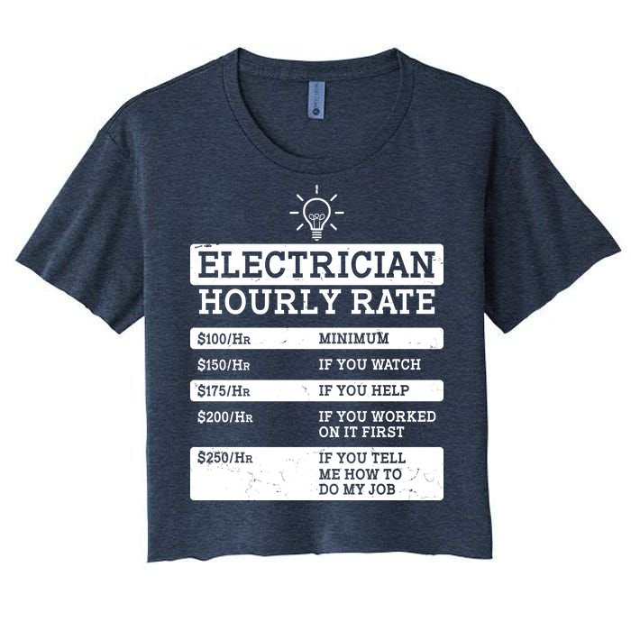 Funny Electrician Hourly Rate List Women's Crop Top Tee