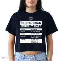 Funny Electrician Hourly Rate List Crop Top