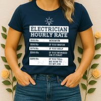 Funny Electrician Hourly Rate List Womens T-Shirt