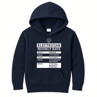 Funny Electrician Hourly Rate List Kids Hoodie