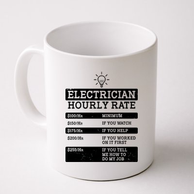 Funny Electrician Hourly Rate List Coffee Mug