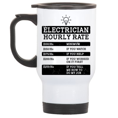 Funny Electrician Hourly Rate List Stainless Steel Travel Mug