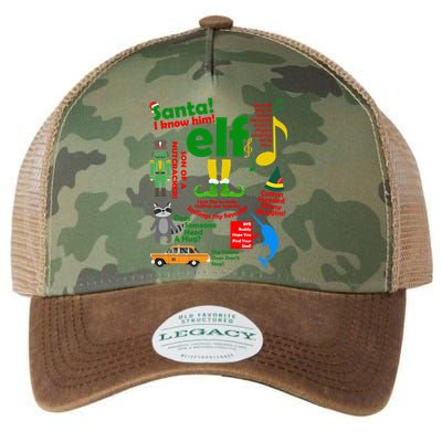 Funny Elf Santa Knows Him Christmas Legacy Tie Dye Trucker Hat