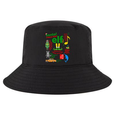 Funny Elf Santa Knows Him Christmas Cool Comfort Performance Bucket Hat