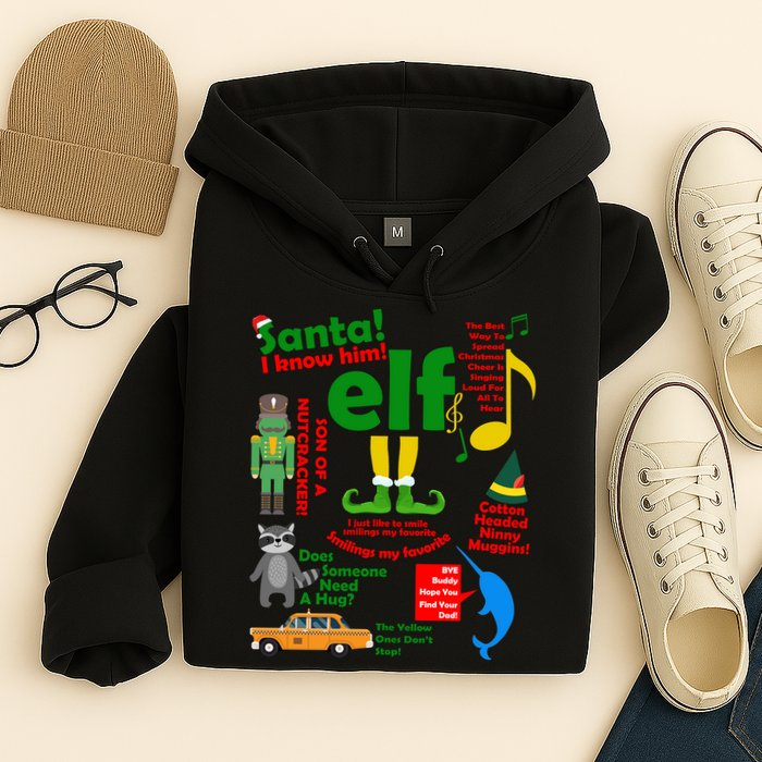 Funny Elf Santa Knows Him Christmas Hoodie