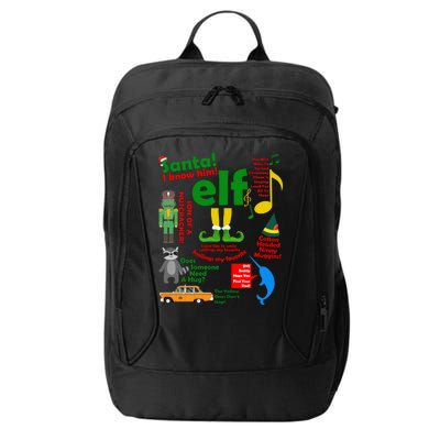 Funny Elf Santa Knows Him Christmas City Backpack