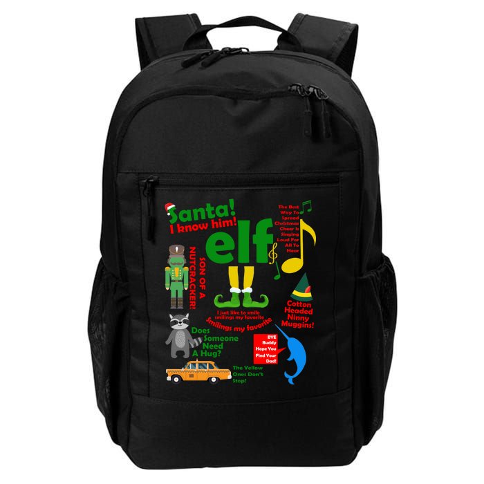 Funny Elf Santa Knows Him Christmas Daily Commute Backpack