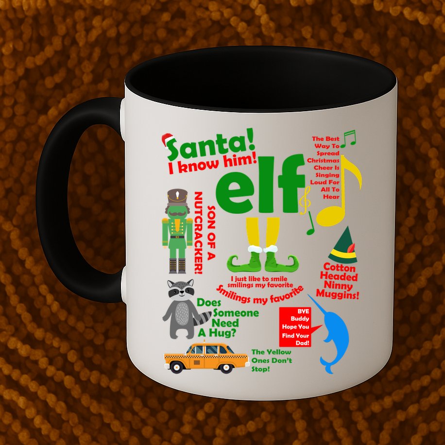 Funny Elf Santa Knows Him Christmas Mug