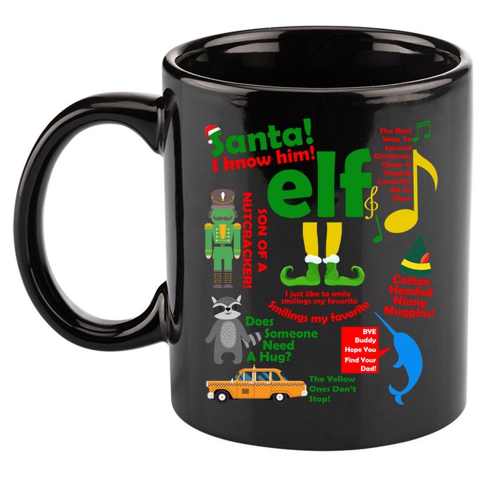Funny Elf Santa Knows Him Christmas 11oz C Handle Ceramic Mug