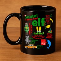 Funny Elf Santa Knows Him Christmas 11oz C Handle Ceramic Mug