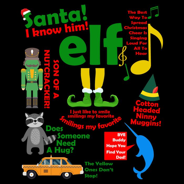 Funny Elf Santa Knows Him Christmas Drawstring Bag