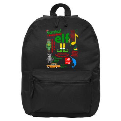 Funny Elf Santa Knows Him Christmas 16 in Basic Backpack