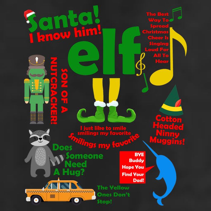 Funny Elf Santa Knows Him Christmas 25L Jumbo Tote