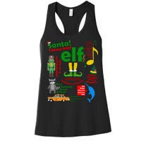 Funny Elf Santa Knows Him Christmas Women's Racerback Tank