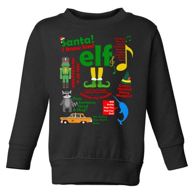 Funny Elf Santa Knows Him Christmas Toddler Sweatshirt