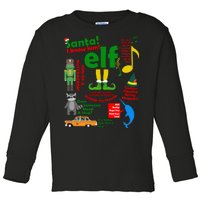 Funny Elf Santa Knows Him Christmas Toddler Long Sleeve Shirt