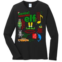 Funny Elf Santa Knows Him Christmas Ladies Long Sleeve Shirt