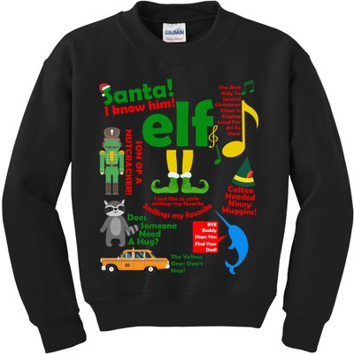 Funny Elf Santa Knows Him Christmas Kids Sweatshirt