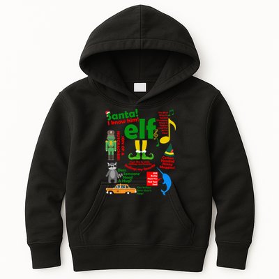 Funny Elf Santa Knows Him Christmas Kids Hoodie