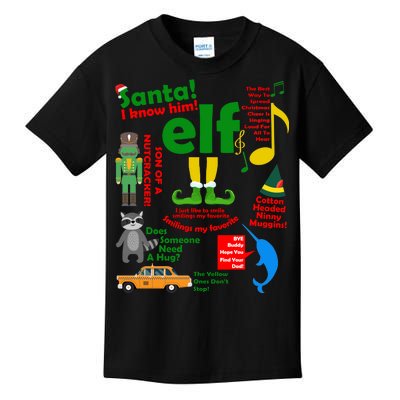 Funny Elf Santa Knows Him Christmas Kids T-Shirt