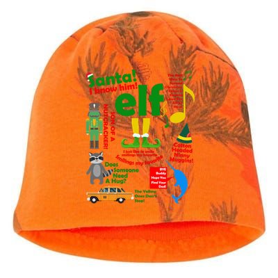 Funny Elf Santa Knows Him Christmas Kati - Camo Knit Beanie