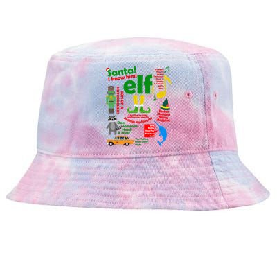 Funny Elf Santa Knows Him Christmas Tie-Dyed Bucket Hat