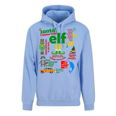 Funny Elf Santa Knows Him Christmas Unisex Surf Hoodie