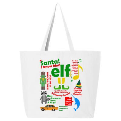 Funny Elf Santa Knows Him Christmas 25L Jumbo Tote