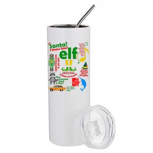 Funny Elf Santa Knows Him Christmas Stainless Steel Tumbler