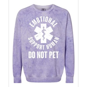 Funny Emotional Support Human Do No Pet Colorblast Crewneck Sweatshirt