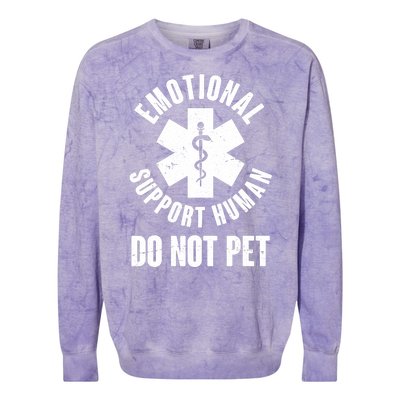 Funny Emotional Support Human Do No Pet Colorblast Crewneck Sweatshirt