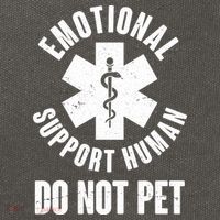 Funny Emotional Support Human Do No Pet Cotton Canvas Backpack