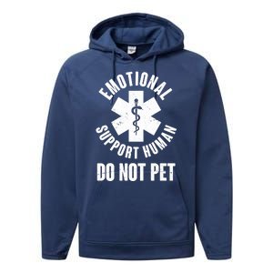 Funny Emotional Support Human Do No Pet Performance Fleece Hoodie