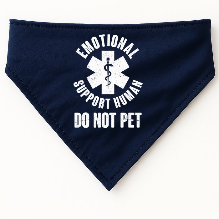 Funny Emotional Support Human Do No Pet USA-Made Doggie Bandana